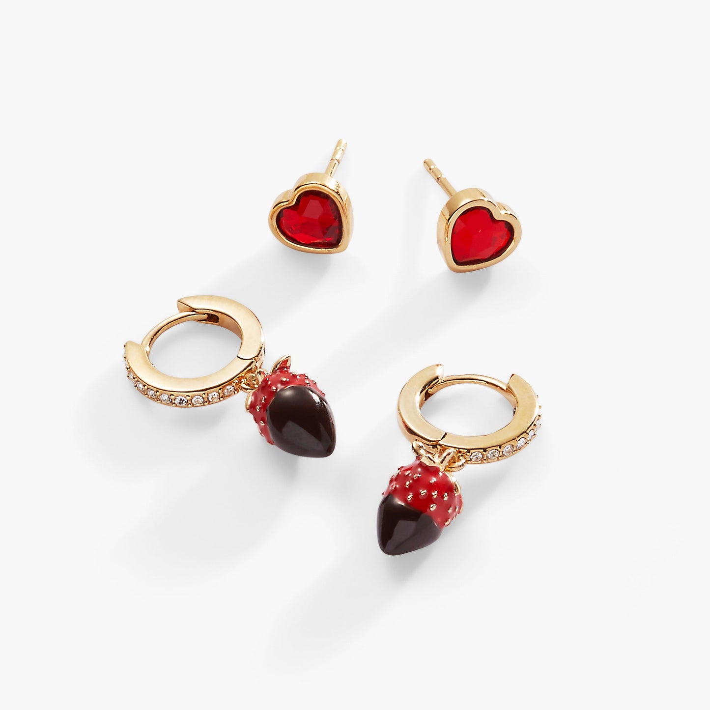 Chocolate-Covered Strawberry Earrings Set of 2 ALEX AND ANI