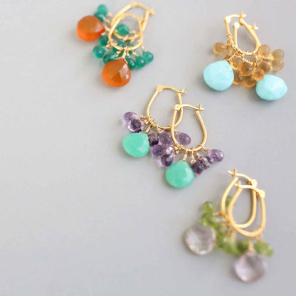 Chrysoprase & Amethyst Gold EarringsWe loved the bright sea green color of chrysoprase gemstones the minute we set eyes on them. Paired with sparkling amethyst, and so lightweight you'll love wearing tEarringsPARKEN JEWELRYVettedArcChrysoprase & Amethyst