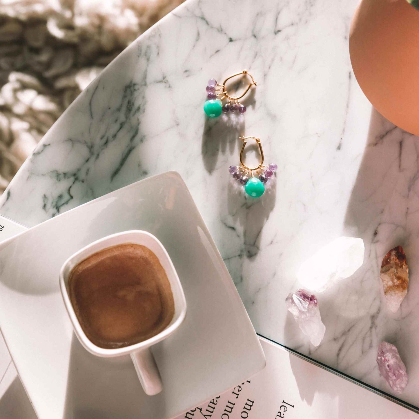 Chrysoprase & Amethyst Gold EarringsWe loved the bright sea green color of chrysoprase gemstones the minute we set eyes on them. Paired with sparkling amethyst, and so lightweight you'll love wearing tEarringsPARKEN JEWELRYVettedArcChrysoprase & Amethyst