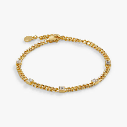 April Birthstone Clear Crystal Curb Chain Bracelet ALEX AND ANI