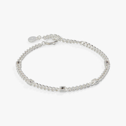 April Birthstone Clear Crystal Curb Chain Bracelet ALEX AND ANI