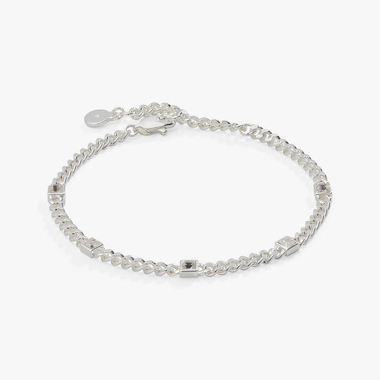 April Birthstone Clear Crystal Curb Chain Bracelet ALEX AND ANI