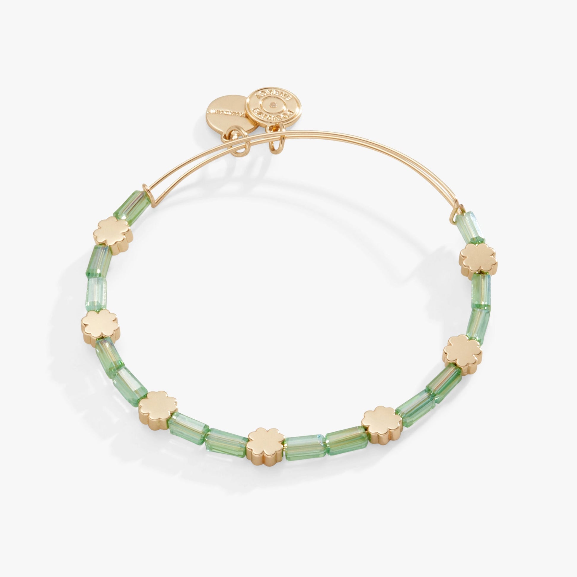 Clover + Crystal Accent Beaded Bangle Bracelet ALEX AND ANI
