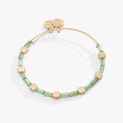 Clover + Crystal Accent Beaded Bangle Bracelet ALEX AND ANI