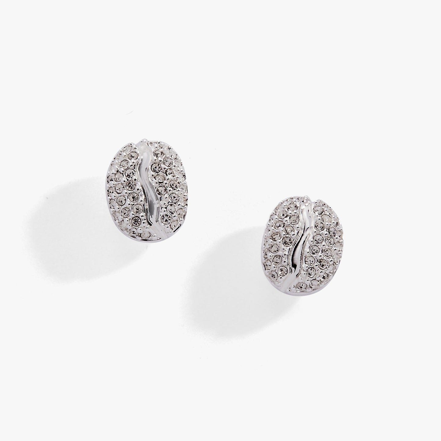 Coffee Bean Pave Crystal Stud Earrings ALEX AND ANI