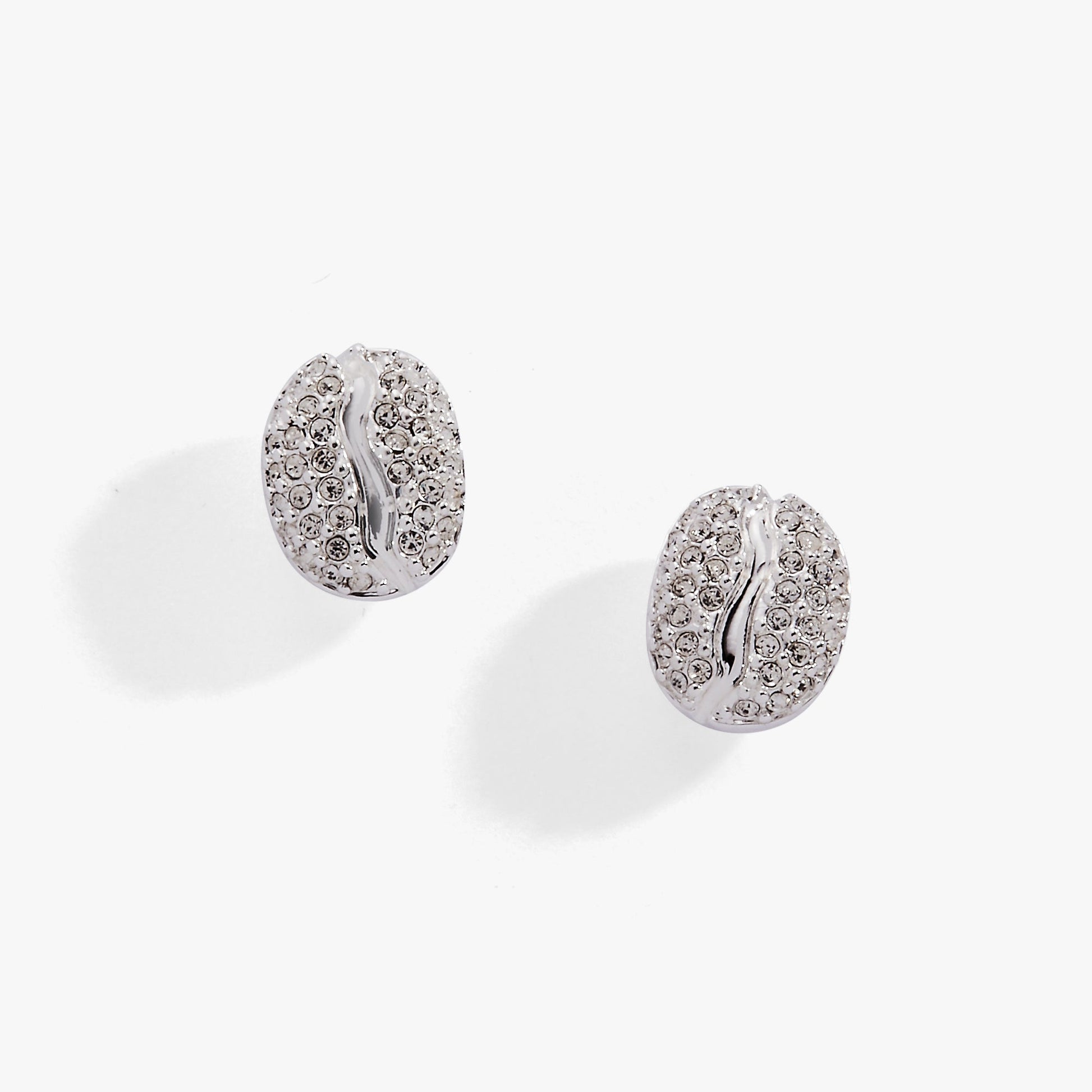 Coffee Bean Pave Crystal Stud Earrings ALEX AND ANI
