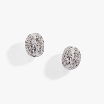 Coffee Bean Pave Crystal Stud Earrings ALEX AND ANI