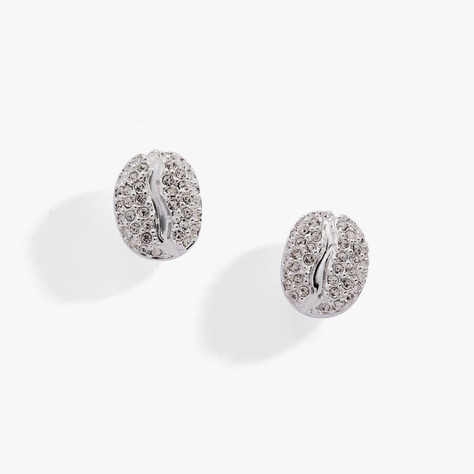 Coffee Bean Pave Crystal Stud Earrings ALEX AND ANI