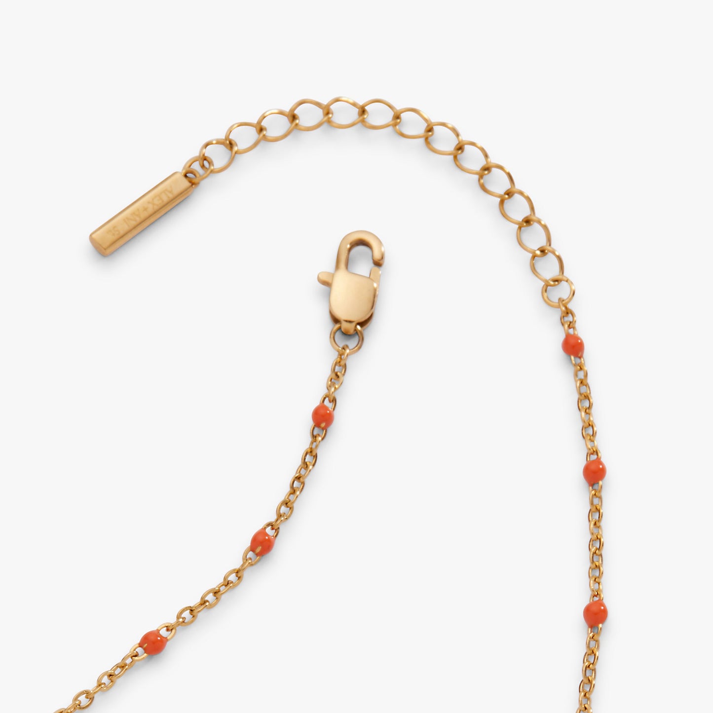 Coral Enameled Chain Coin Station Anklet ALEX AND ANI