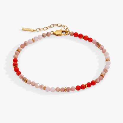 Coral Ombre Semi-Precious Beaded Anklet ALEX AND ANI