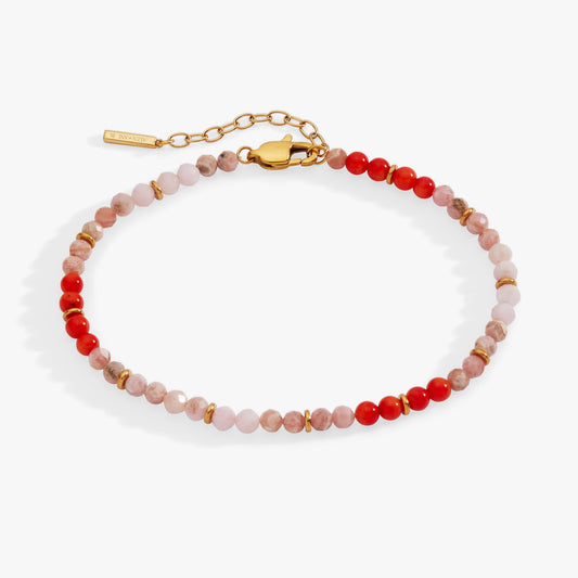 Coral Ombre Semi-Precious Beaded Anklet ALEX AND ANI