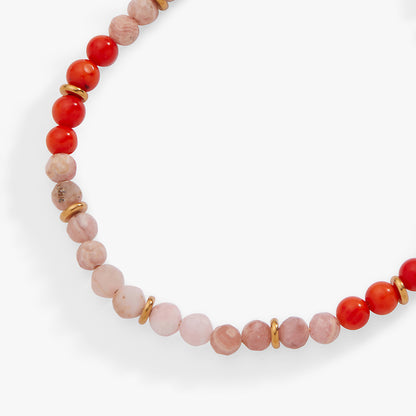 Coral Ombre Semi-Precious Beaded Anklet ALEX AND ANI