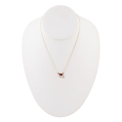 Corundum and Bronze Triangle Necklace