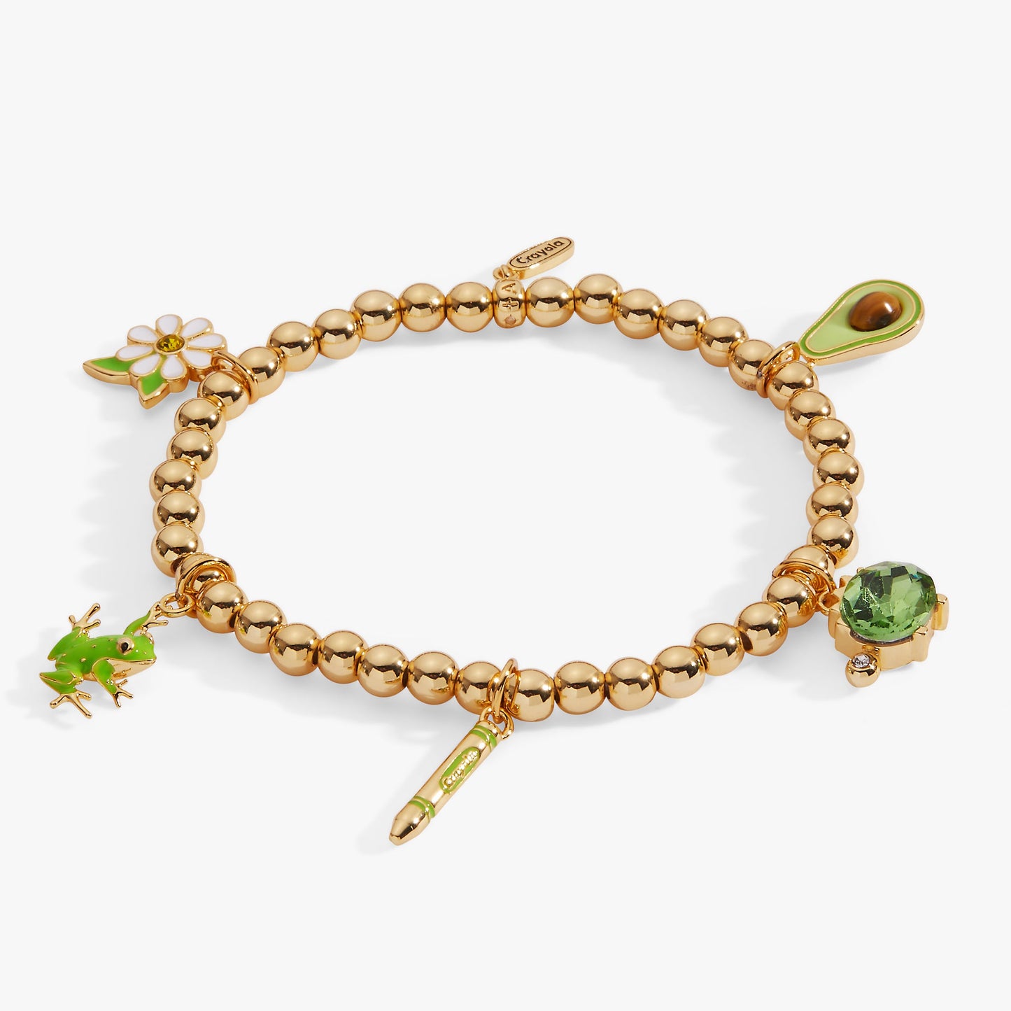 Crayola Fan Favorites Forest Green Charm Stretch Bracelet ALEX AND ANI