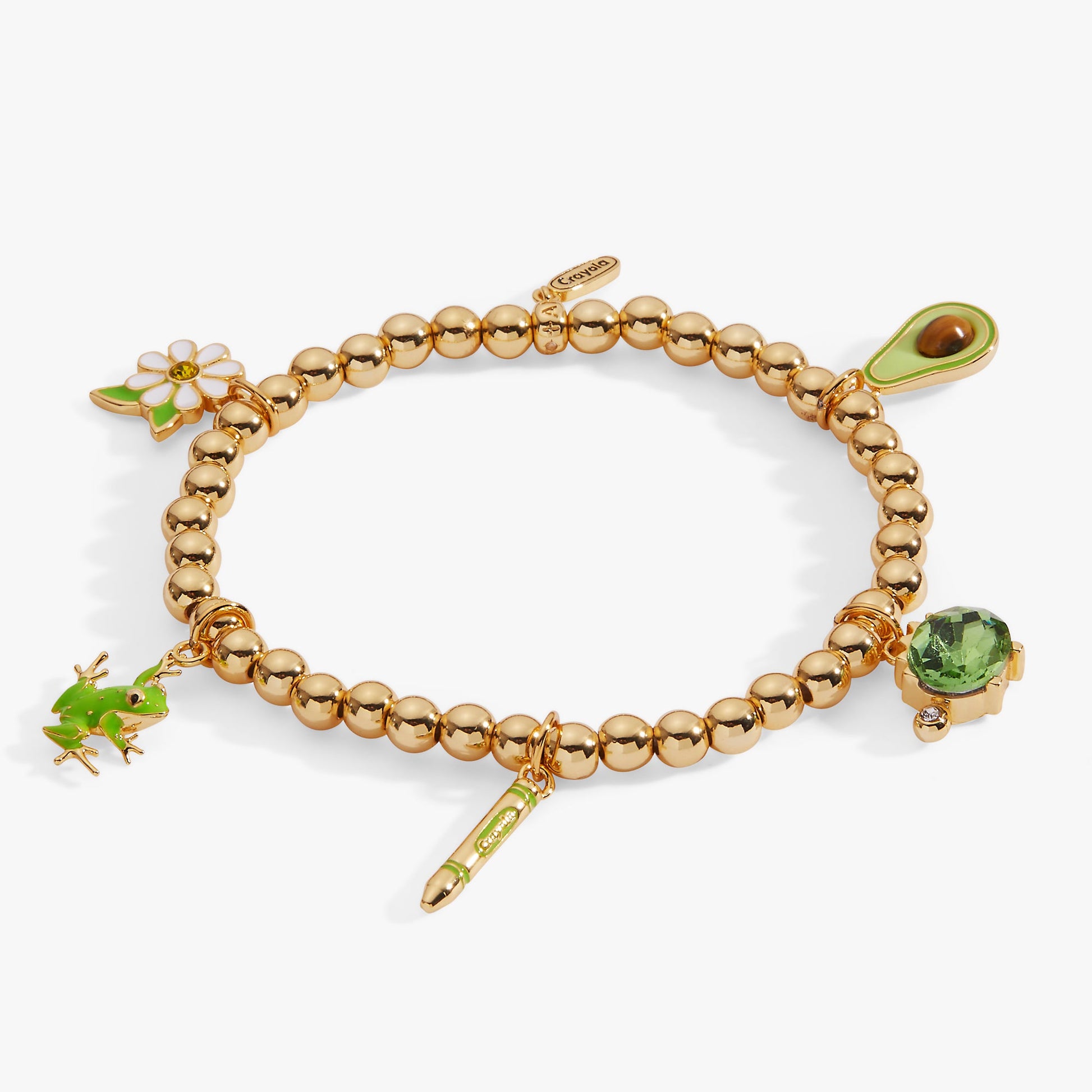 Crayola Fan Favorites Forest Green Charm Stretch Bracelet ALEX AND ANI