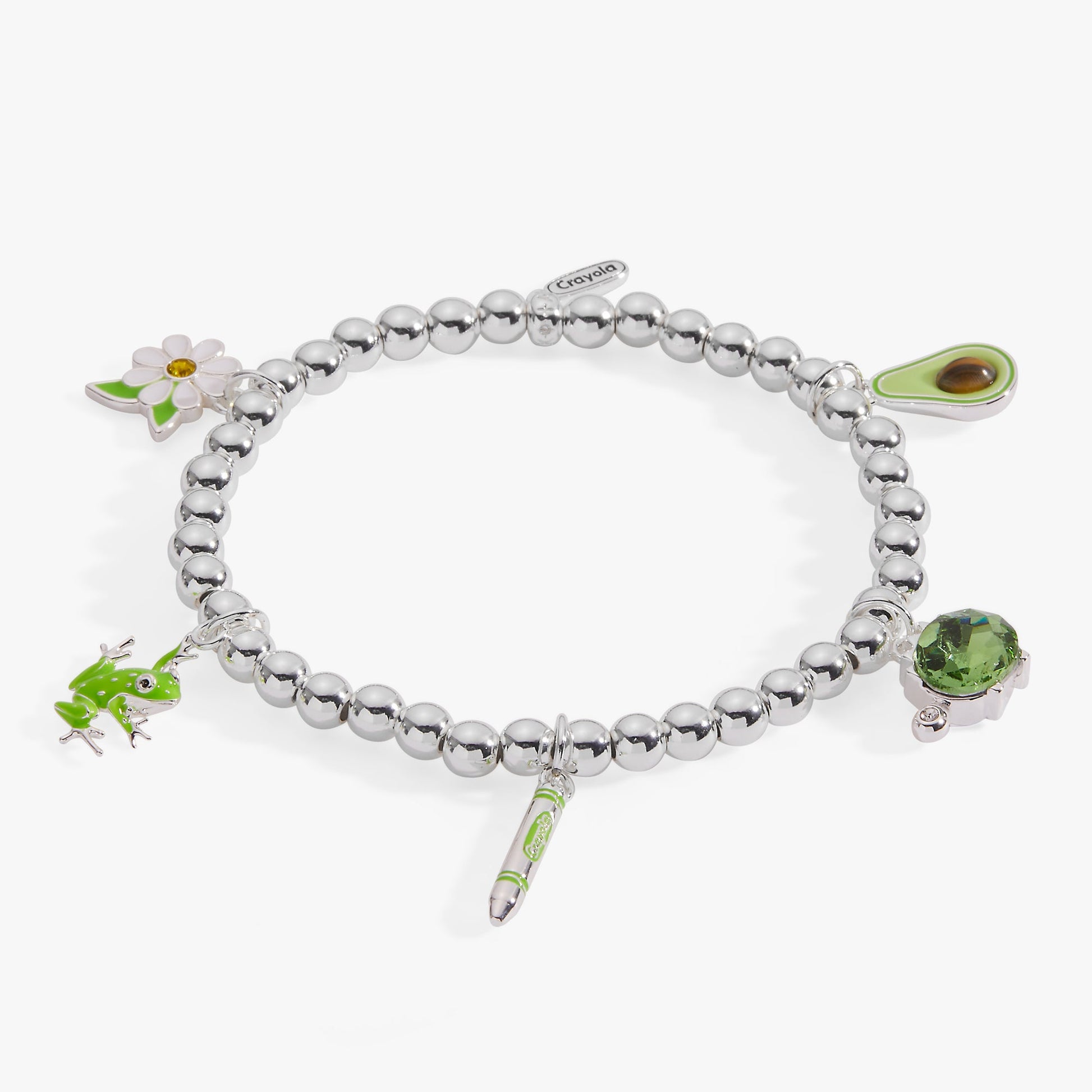 Crayola Fan Favorites Forest Green Charm Stretch Bracelet ALEX AND ANI