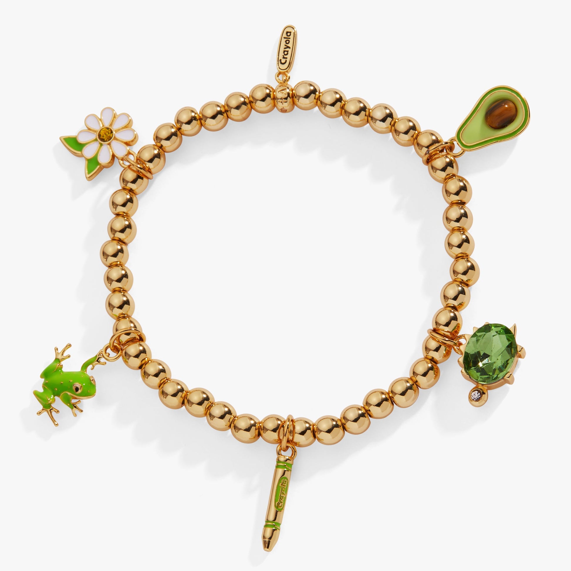 Crayola Fan Favorites Forest Green Charm Stretch Bracelet ALEX AND ANI