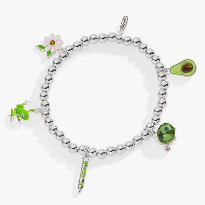 Crayola Fan Favorites Forest Green Charm Stretch Bracelet ALEX AND ANI