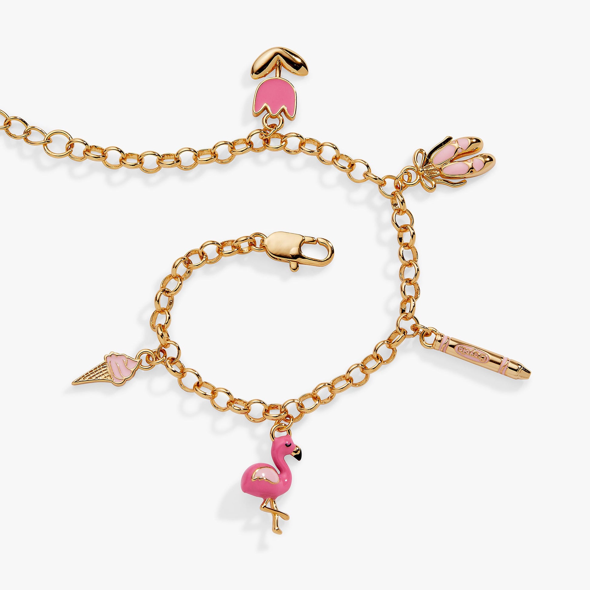 Crayola Fan Favorites Tickle Me Pink Charm Bracelet ALEX AND ANI