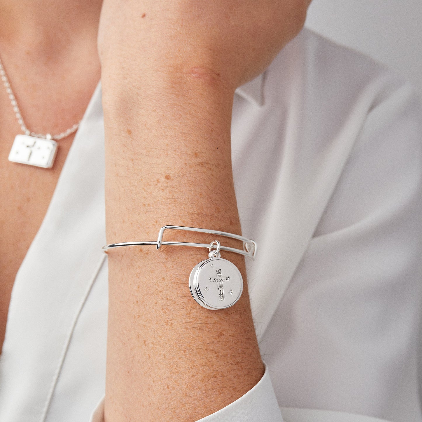 Hidden Message Cross Affirmation Bangle ALEX AND ANI