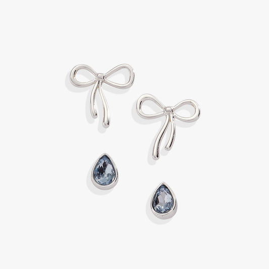 Bow & Teardrop Stud Earring Set ALEX AND ANI