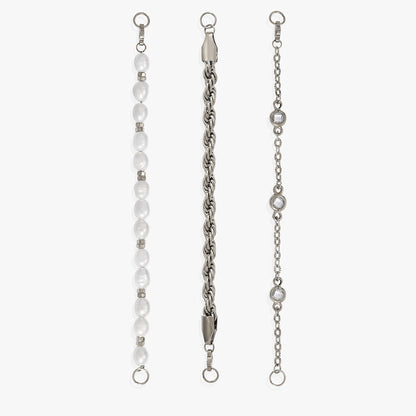 Crystal + Pearl Stranded™ Bracelet Set ALEX AND ANI