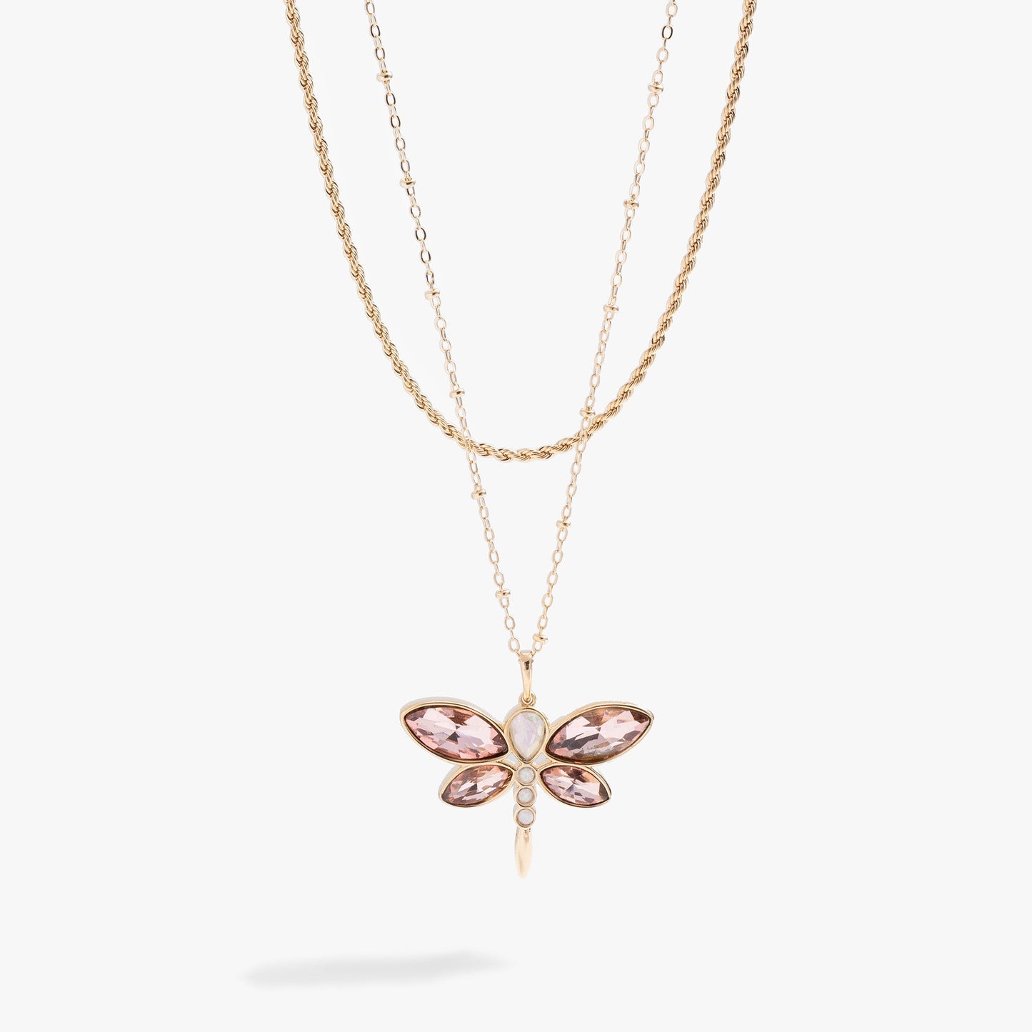 Crystal Dragonfly Double Layer Necklace ALEX AND ANI