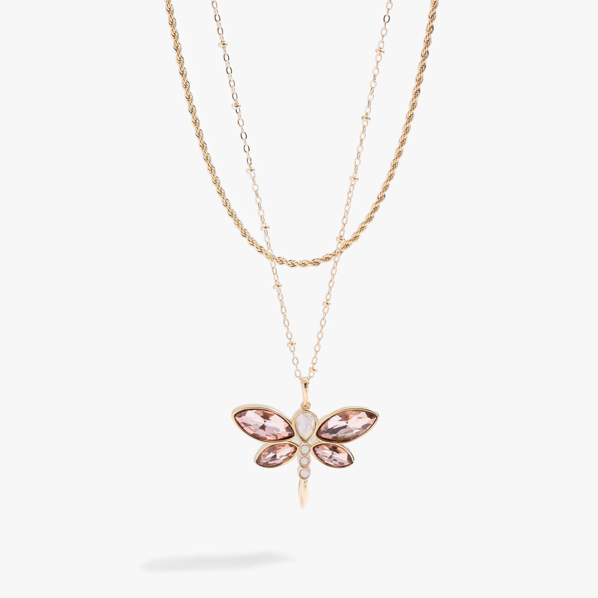 Crystal Dragonfly Double Layer Necklace ALEX AND ANI