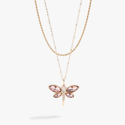 Crystal Dragonfly Double Layer Necklace ALEX AND ANI