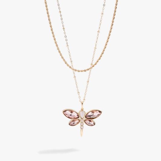 Crystal Dragonfly Double Layer Necklace ALEX AND ANI