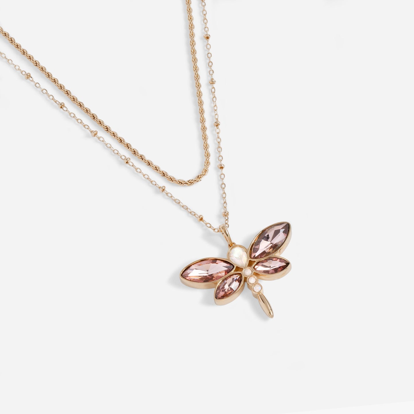 Crystal Dragonfly Double Layer Necklace ALEX AND ANI