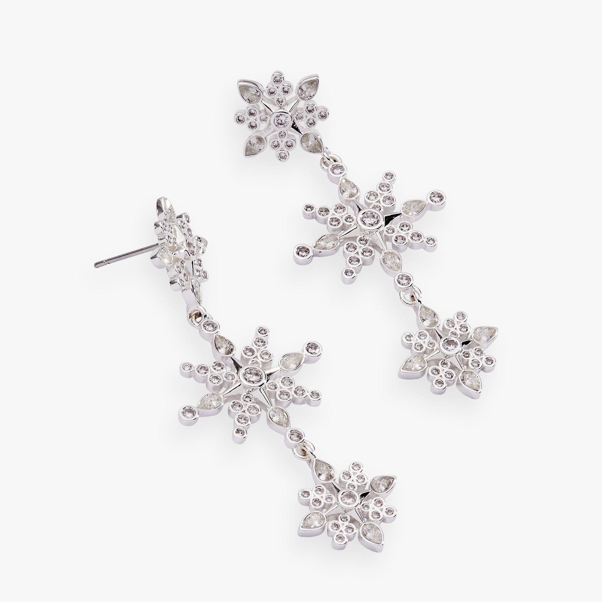 Crystal Snowflake Linear Earrings ALEX AND ANI