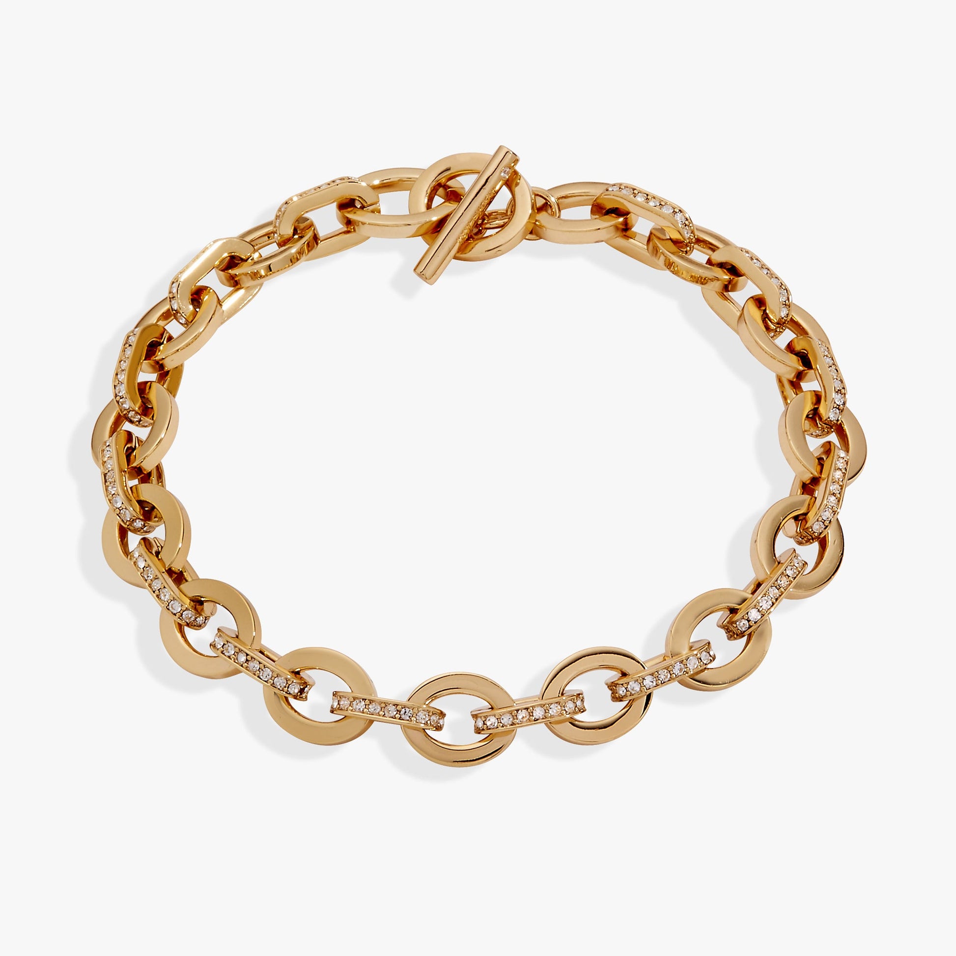 Delicate Oval Link Crystal Chain Toggle Bracelet ALEX AND ANI