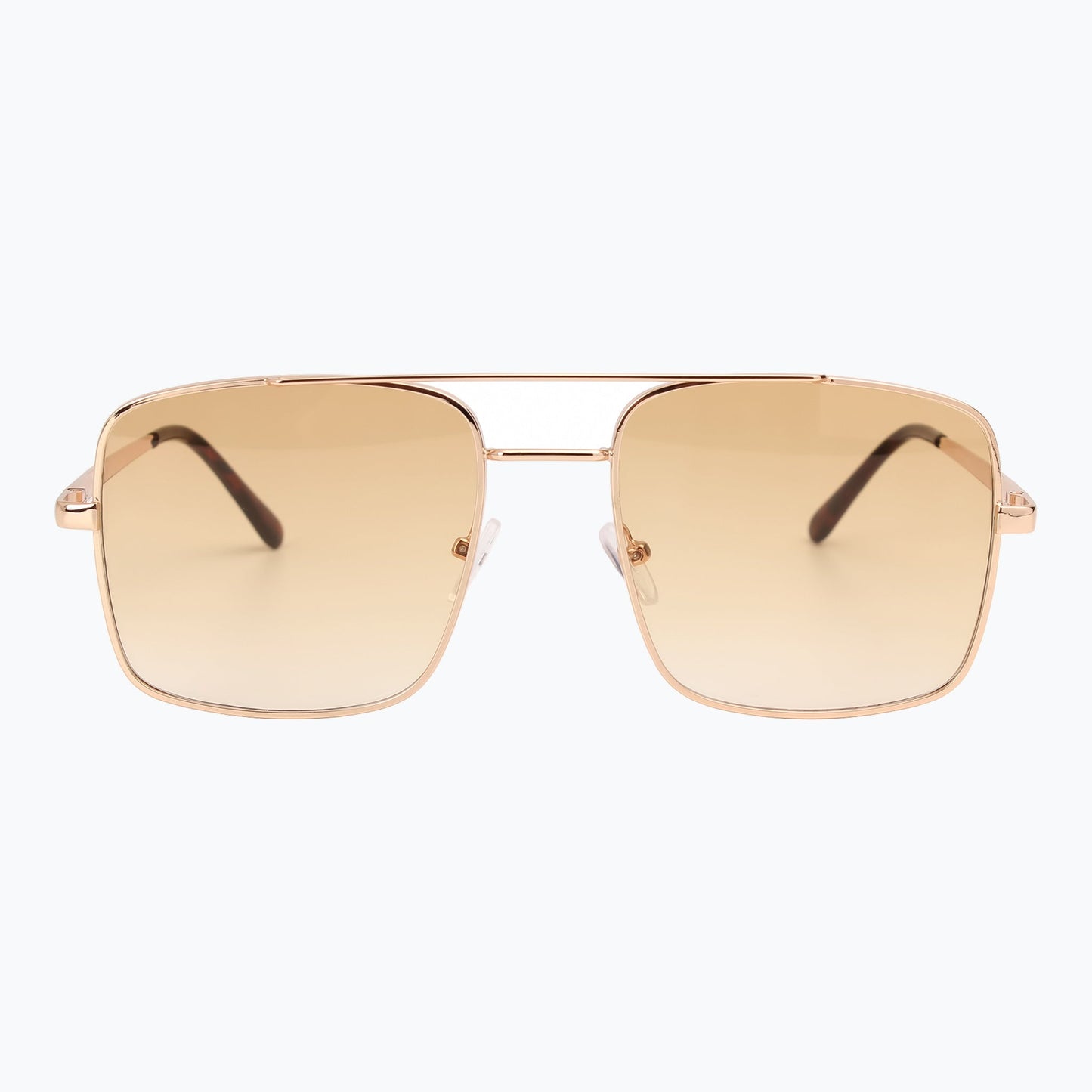 Drifter Metal Square Aviator Sunglasses Amber Gradient Lenses Jaxy Eyewear