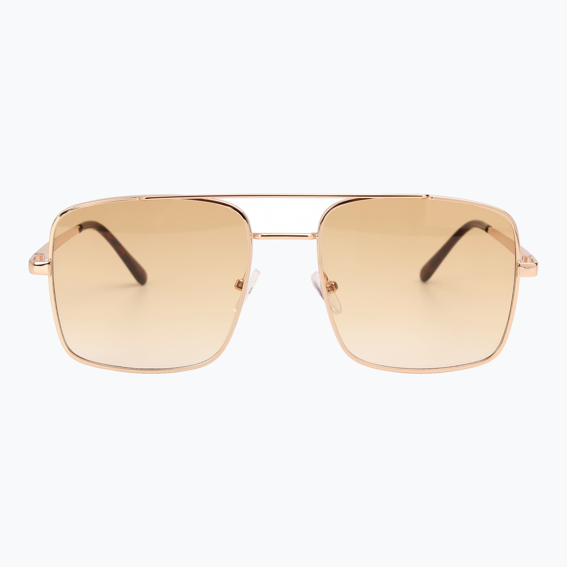Drifter Metal Square Aviator Sunglasses Amber Gradient Lenses Jaxy Eyewear