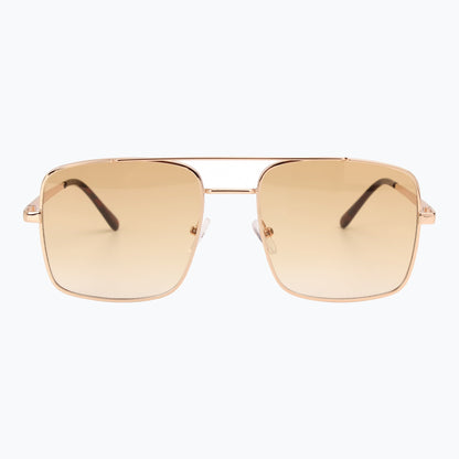 Drifter Metal Square Aviator Sunglasses Amber Gradient Lenses Jaxy Eyewear