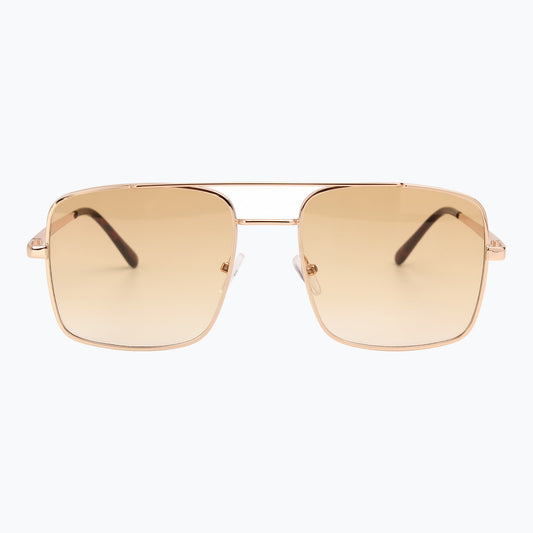 Drifter Metal Square Aviator Sunglasses Amber Gradient Lenses Jaxy Eyewear