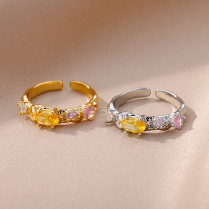 Zircon Niche Fashion, Heart-shaped Ring, Light Luxury Jewelry