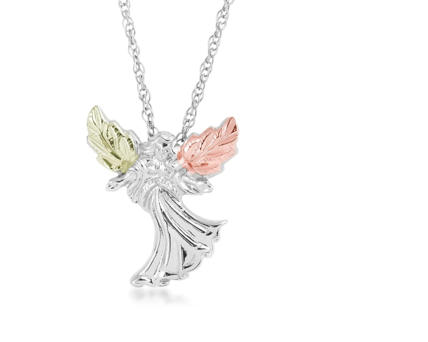 Open Arms Angel - Sterling Silver Black Hills Gold Pendant