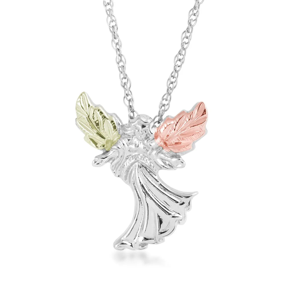 Open Arms Angel - Sterling Silver Black Hills Gold Pendant
