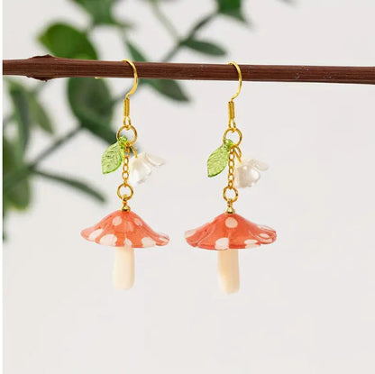 Chinese Advanced Color Creative Plant Pendant Earrings