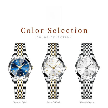 Women's Two Tone Stainless Steel Quartz Watch With Date