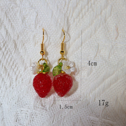 Chinese Advanced Color Creative Plant Pendant Earrings