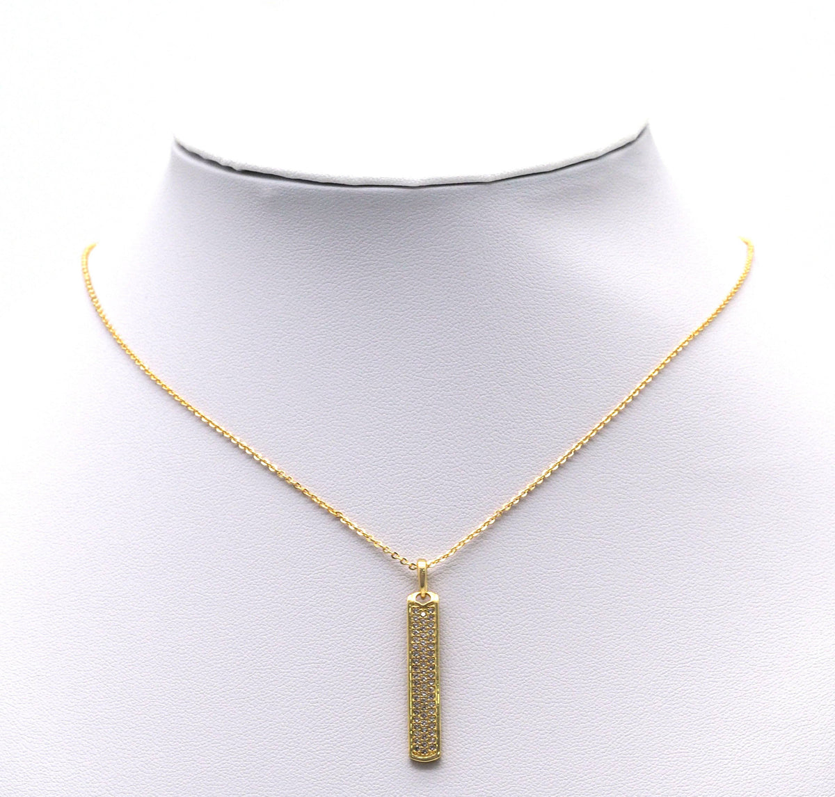 Gold CZ Long Bar Charm, Sku#Y724