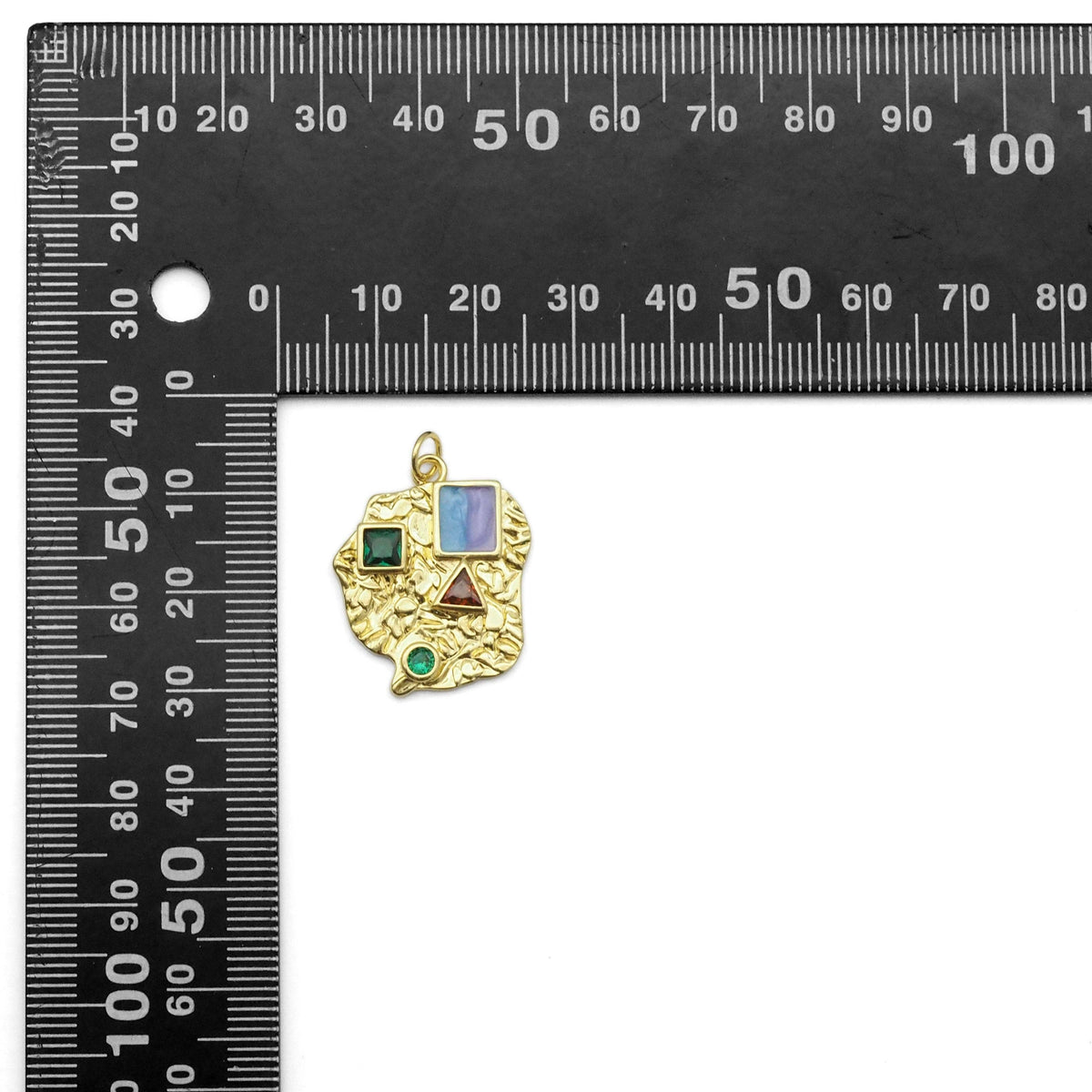 Gold Colorful CZ Bird Shape Charm, Sku#Y802