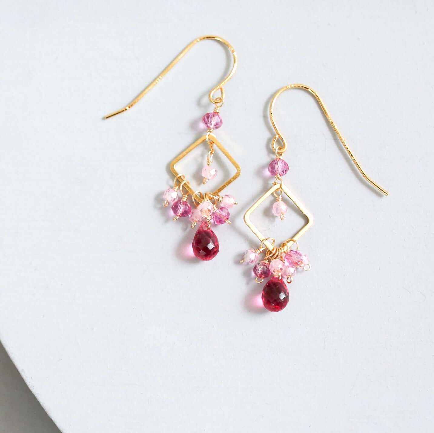 Dark Pink Tourmaline Pixy EarringsTiny, but packed with sparkle, our Pixy Earrings are the perfect little luxury.
- Dark Pink Tourmaline briolettes with rose quartz and pink tourmaline gemstones- 1.2EarringsPARKEN JEWELRYVettedArcDark Pink Tourmaline