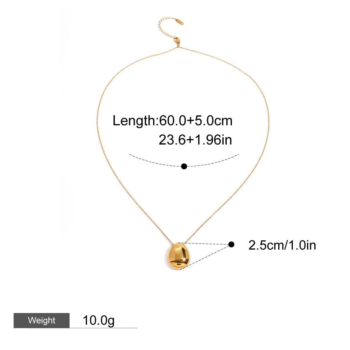 18K Gold Geometric Design Trendy Personality Necklace