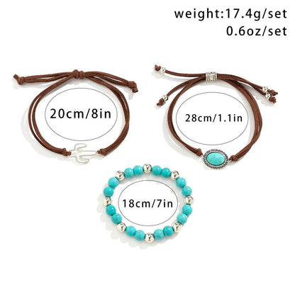 Ethnic style hand-woven gravel retro flying bird multi-layer winding leaf bracelet