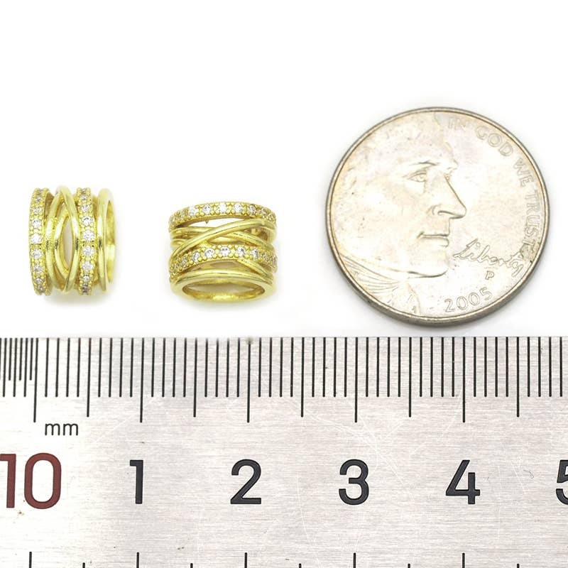 CZ Spacer Beads, Sku#Y621