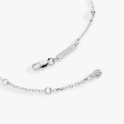 Cross Delicate Pave Crystal Beaded Strand Bracelet ALEX AND ANI